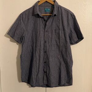 Tenth and Ocean Blue Button-Up Linen Shirt Mens Large